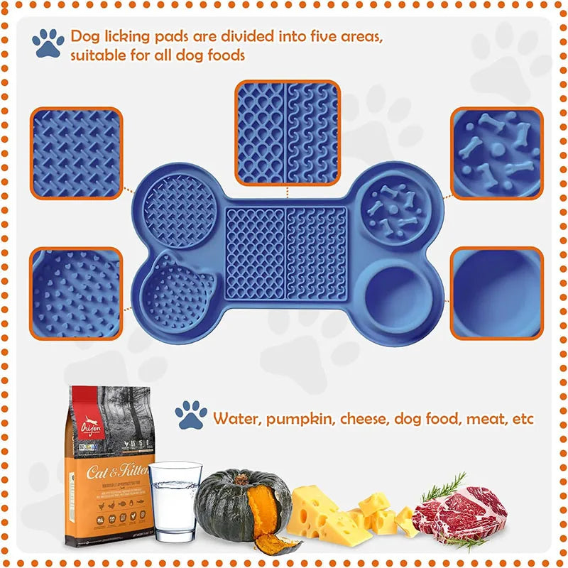 6 in 1 Slow Feeder Mat with Water Bowl