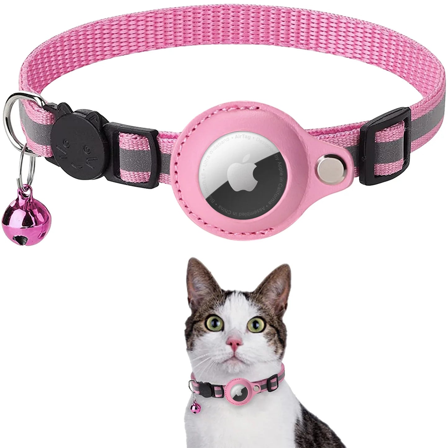 Airtag Cat Collar with Apple Air Tag Holder and Bell