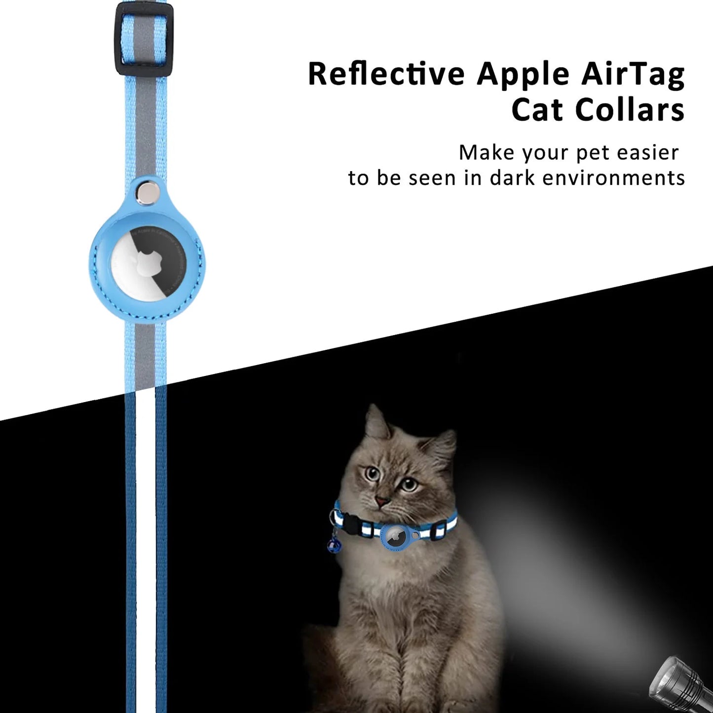 Airtag Cat Collar with Apple Air Tag Holder and Bell