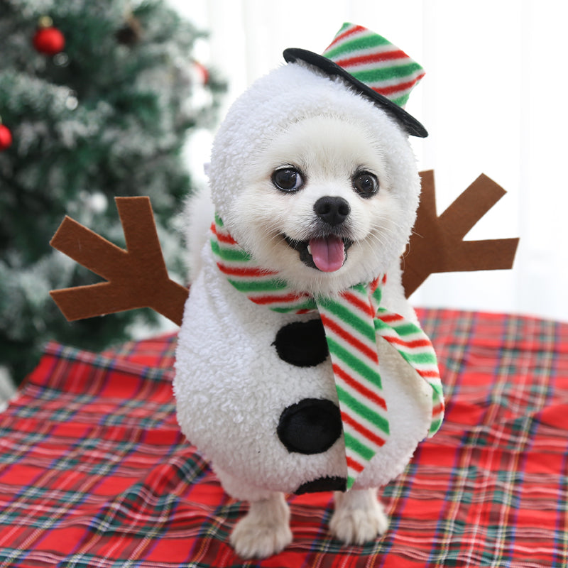 Dog Christmas Snowman Outfit