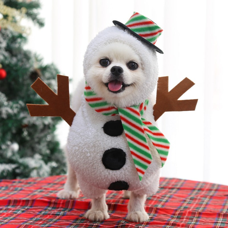 Dog Christmas Snowman Outfit