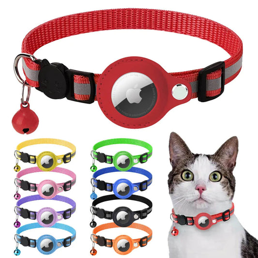 Airtag Cat Collar with Apple Air Tag Holder and Bell